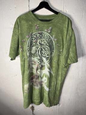 The Mountain Vintage Celtic Fairy Tie Dye Graphic T-Shirt Thrashed